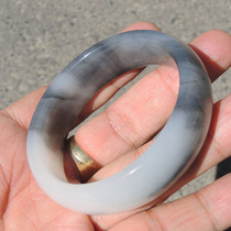 Dialect enterprise boutique collectible grade high waxy white aries fat jade bottom blue and white seed material characteristic artistic conception luxury bracelet F