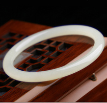 Dialect enterprise boutique sheep fat grade Qinghai mountain material characteristic retro round girl thin bracelet jade bracelet h