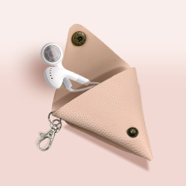 PCMAMA Magic Triangle Bag Headset Organizer Data Cable Organizer Portable Leather Headset Pocket