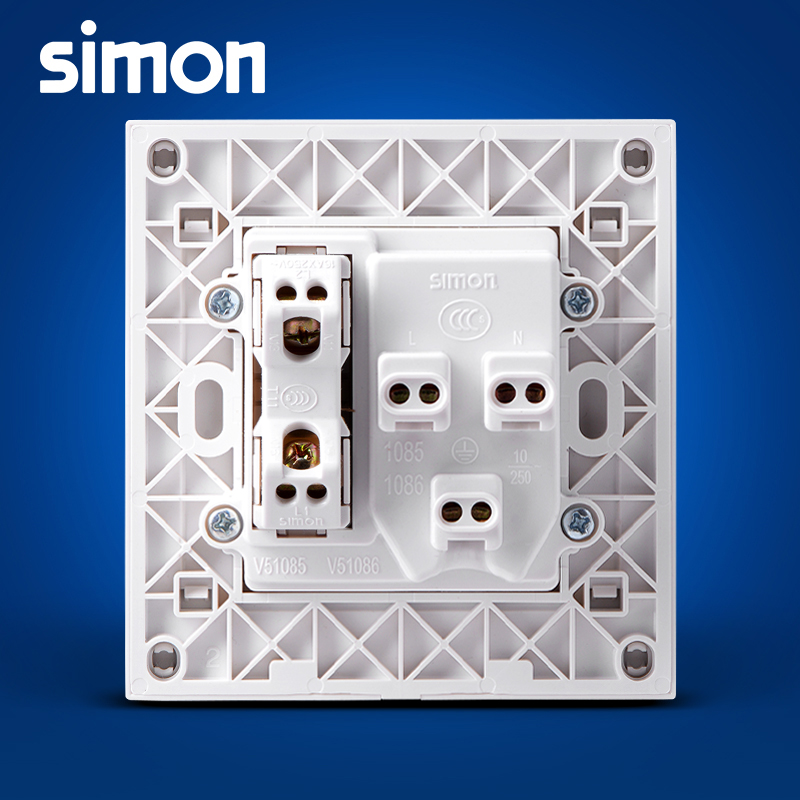 西蒙正品开关插座面板56C系列五孔带开（单控）V51086T产品展示图1