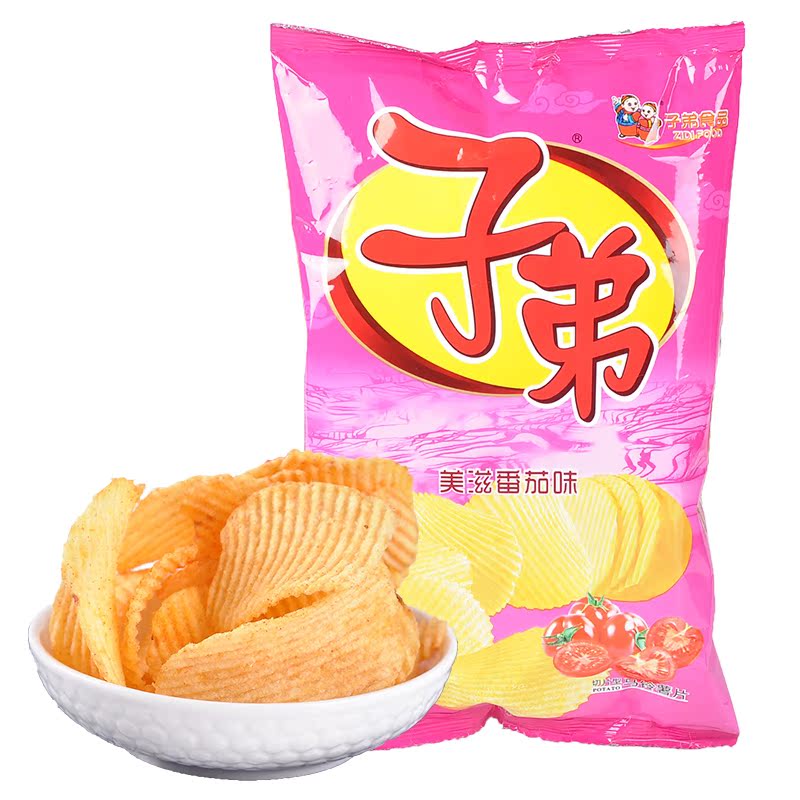 保质期到11月份清仓 子弟土豆片马铃薯片美滋番茄味100g云南特产_不