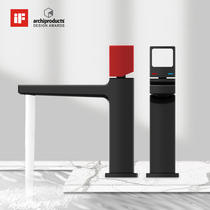 Moshi hot and cold faucet all copper washing table basin toilet black personality creative face washing basin faucet