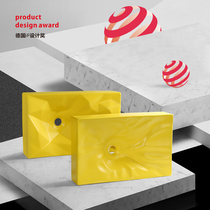 Moshi simple LOFT yellow ceramic table basin Wash basin Design aesthetics Mountains ING Nordic B & B Hotel