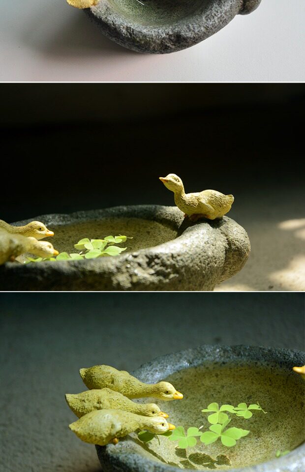 创意个性多肉小花盆仿石臼无孔动物鸭子植物水培盆栽桌面树脂塑料