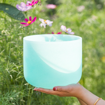 New light green crystal bowl music bowl Buddha sound bowl meditation tone therapy yoga meditation Bowl send bat