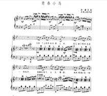 Youth Bird down B-tone College entrance examination Vocal piano accompaniment Staff score (special score)