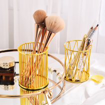 Light luxury makeup brush bucket ins wind eyebrow pencil Eye shadow makeup box Cosmetics storage box Pen holder brush storage bucket