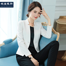 Autumn and winter New business dress womens dress suit hotel front desk beautician overalls set womens white coat
