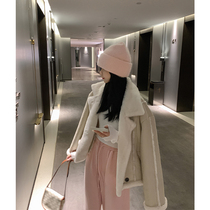 2022 New Imported Merino Real Sheep Fur Coat Womens Short Fur Motorcycle Wind Jacket Winter