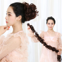 Wig headdress Caterpillar wig strip curly hair head braid winding Hairband ball head curler hair bag female