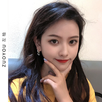 Gentle Girl Star Moon Short 925 Sterling Silver Earrings Female Temperament Korean Joker Asymmetric Earrings Ear Clip R443