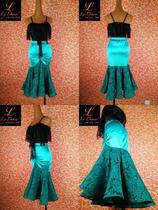 Latin dance practice suit lace sexy skirt suspenders adult female practice dress
