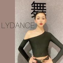 LYDAANCE Long sleeves Dew Navel Blouse Dress Latin Dance Female Adult Design Sensory Service Training Dance Group