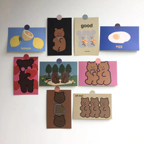 Korea ins same style Bear biscuit series card wall decoration background sticker card