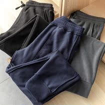 Outdoor professional grade ultra-fine fleece comfortable warm mens autumn and winter bundle mouth guard pants sports casual pants tide
