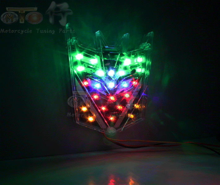摩托车12v彩灯电动车汽车七彩爆闪尾灯装饰灯金刚头刹车灯行车灯