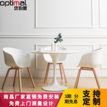 Nanchang Nordic minimalist table table negotiation table and chair combination household small round table modern leisure table reception round table and chair