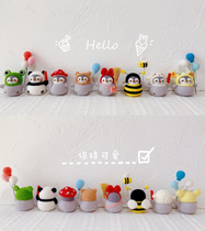 Wool felt poke poke music handmade diy material pack Couple Penguin doll Holiday gift Keychain car decoration jewelry