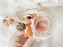 Wool felt poke music squirrel material pack DIY handmade homemade doll Brooch Hair card pendant Couple gift