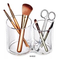 Acrylic cotton swab storage box Transparent pen holder Beauty brush tube set Brush barrel Brush storage box