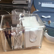 Acrylic cotton storage box Cotton swab small box Dresser desktop storage cotton swab box Removable cotton sheet box