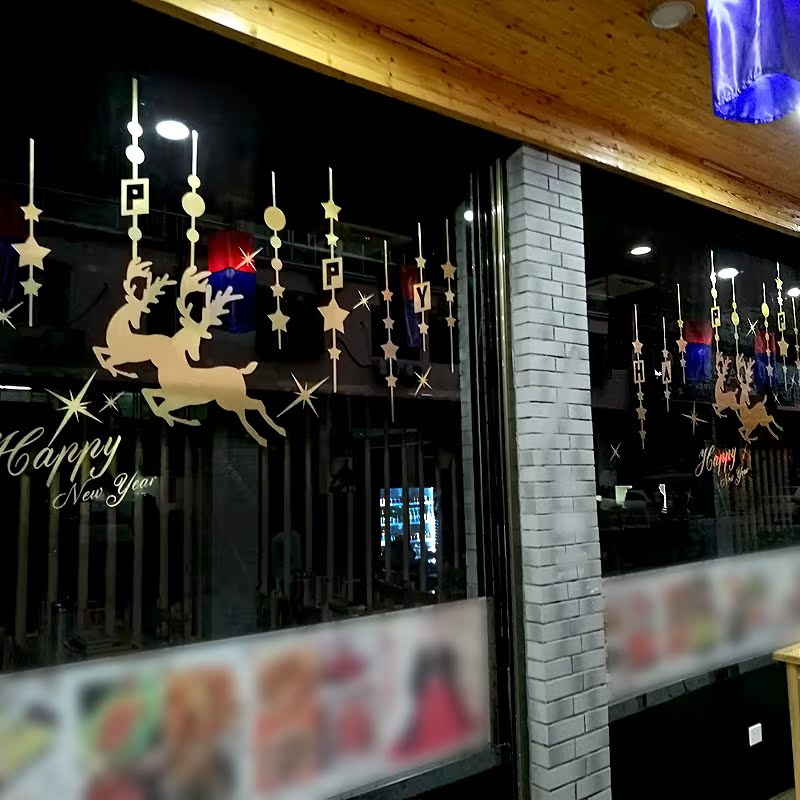 圣诞节橱窗玻璃贴商场餐厅服装店铺墙贴纸新年公司装饰品窗花门贴产品展示图1