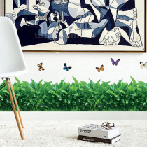 Pastoral grass skirting wall sticker corridor porch living room bedroom 3d pasting lawn self-adhesive removable sticker