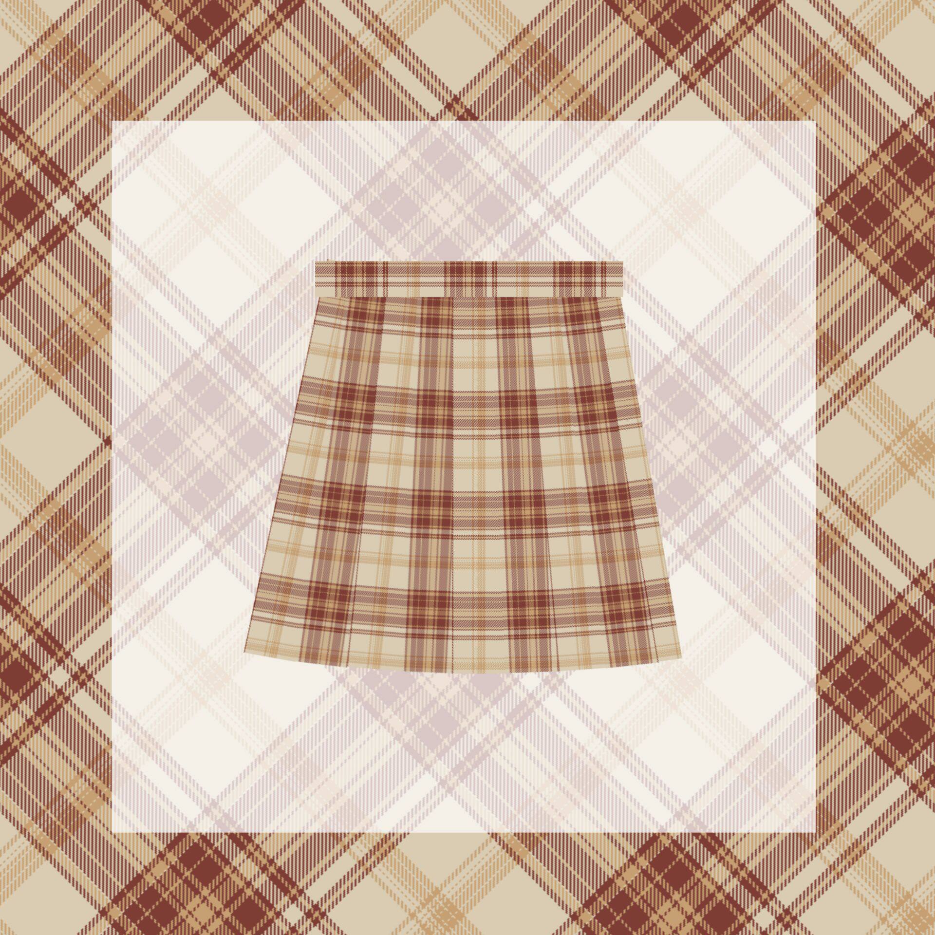 【花信风】棕格 待取名 jk制服格裙原创格柄 满200收藏打样