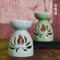 Longquan celadon candle aromatherapy stove heating essential oil lamp beauty salon home indoor large sleep help porcelain incense stove