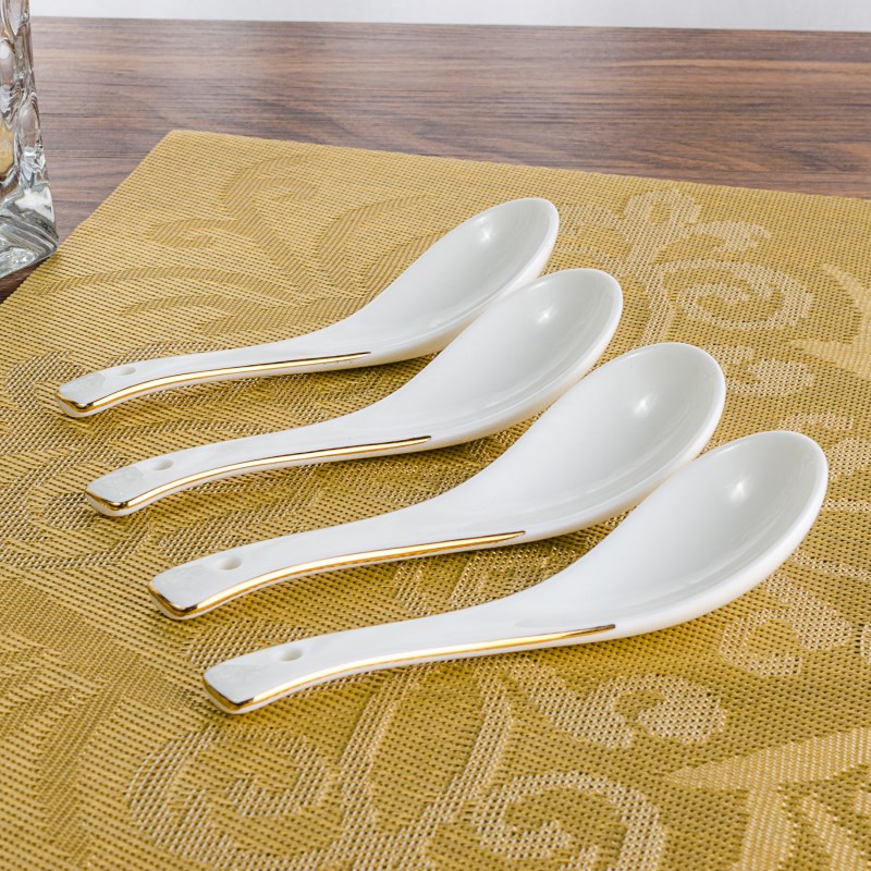 Ceramic spoon, long - handled porridge spoon household tablespoons rice porridge spoon run small spoon, spoon, children rice spoon