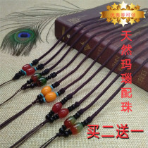 Pendant hanging rope for men and women handmade with rope emerald jade pep gold hanging pendant necklace rope safety buckle