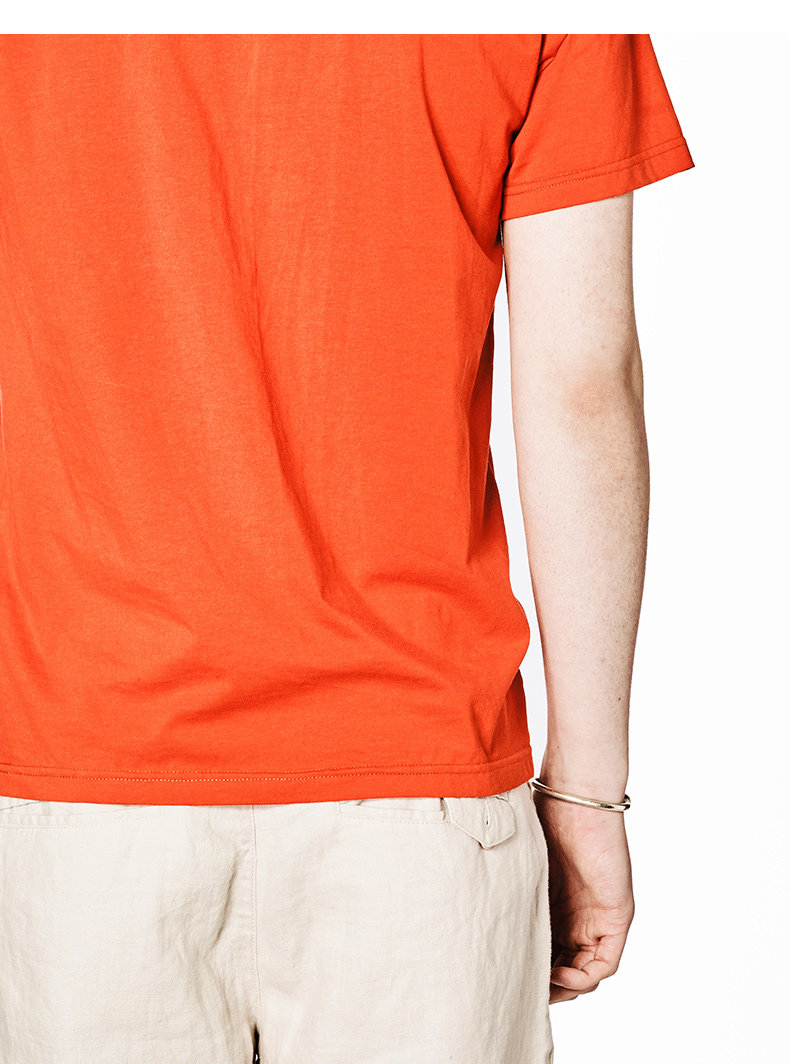 viishow夏季男士短袖t恤 欧美潮流橘红色短袖t恤