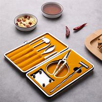 Stainless steel crab eight-piece kitchen tableware set eating crab five-piece crab artifact three-piece Western food three-piece set