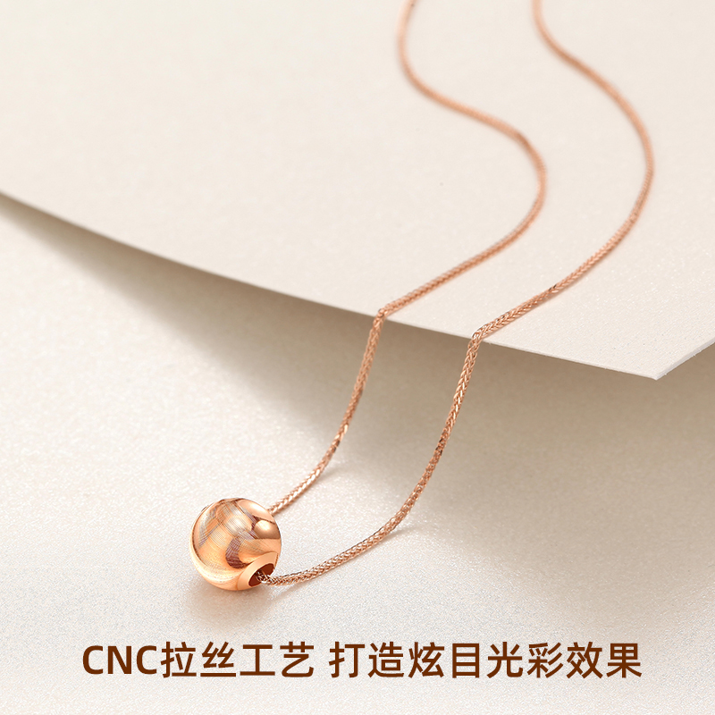 潮宏基锁骨项链炫动金项链彩金玫瑰金坠链18k