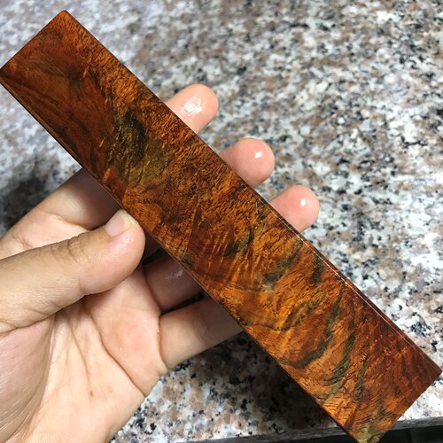 老挝大红酸枝金星炫彩镇尺水波纹交趾黄檀花纹规整条子工艺手把件_7折