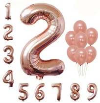 Balloon decoration wedding rose gold net red birthday Adult Children Baby year party balloon 6 birthday arrangement