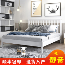 Bed modern minimal white iron bed reinforced by Nordic 1 5 m 1 8 childrens single bed red