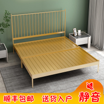Nordic luxury minimal iron bed double bed gold red princess rented house 1 8m1 5 m single child