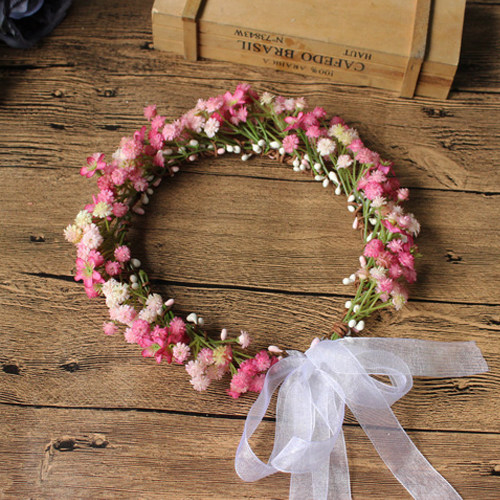 海边度假满天星花朵头饰森女花环新娘伴娘发饰拍照沙滩旅游头花_7折