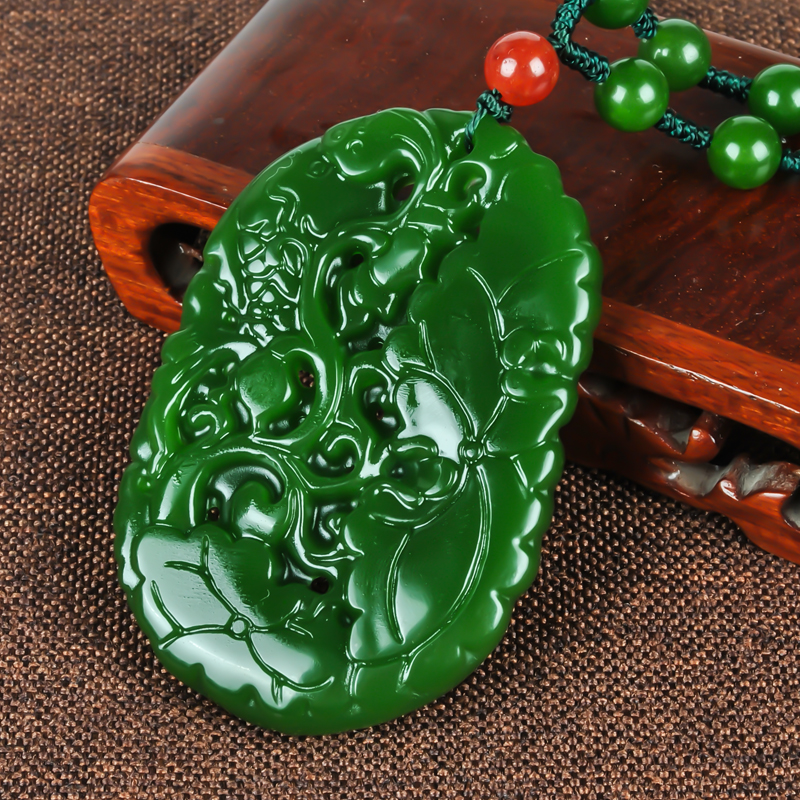 xinjiang hotan jade fish pendant seed material jasper fish sweater chain pendant