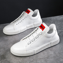 Mens shoes spring small white shoes 2021 new 100 lap net red shoes Korean version trendy white board shoes mens casual shoes