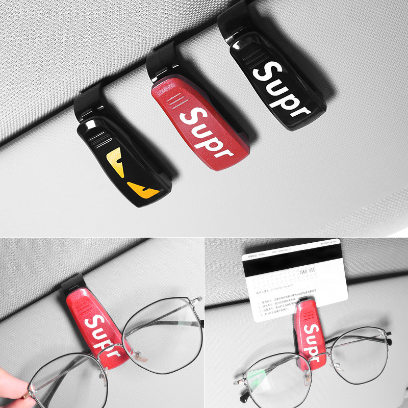 Car Glasses Clip Car Sunglasses Bracket Sun Visor Card Card Clip Storage Clip Creative Interior Supplies