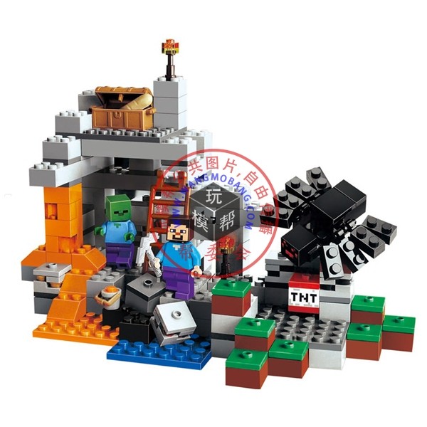 博乐正品我的世界山洞10174乐高积木益智玩具