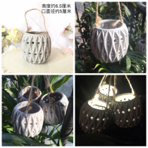 European and American home garden Decorative Villa Courtyard outdoor containing frame View Ceramic Small Lantern Little Night Light Pendant