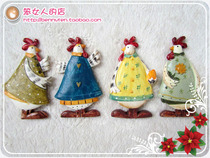 Ultra Cute Fields Garden Rooster Fridge Patch Oetian Idi Garden Retro American Countryside Resin Decoration Handicraft