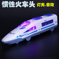 Harmony inertial high-speed rail train with colorful lights music electric locomotive Subway EMU model boy toy