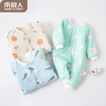 Antarctic newborn baby clothes 3 months pure cotton 0 birth 6 baby warm jumpsuit thickened ha clothes autumn and winter