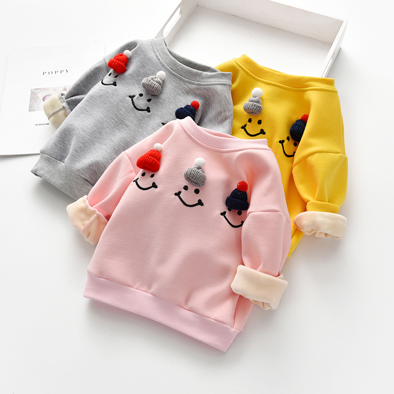 Girl Gvet Sweatshirt 2021 Autumn Winter Money children Women's baby Long sleeves Nets clothes small and small children in Korean version Hooded Jersey