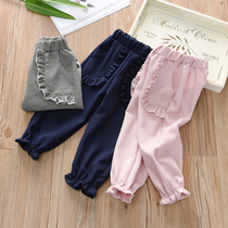 Childrens wear girls casual pants 2020 Spring New Products children Haren pants Korean version of small children Joker cotton bunched trousers
