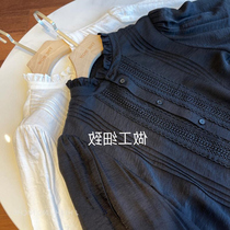 Brand Fold Discount Store Mall Special Cabinet Withdrawal Cabinet Foreign Trade Womens Clothing Clear Cabin Hollowed-out Lace ears Necklace Mid Sleeve Shirt Summer